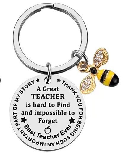 Teachers' Day Festival Cute Letter Bee 201 Stainless Steel Teachers' Day Unisex Keychain
