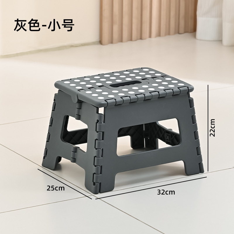 Taburete plegable grueso para campamento al aire libre ligero de lujo creativo de plástico no ocupa espacio silla de almacenamiento portátil taburete de caballo alto