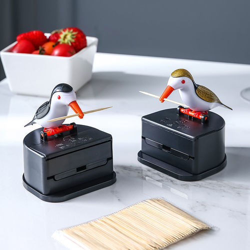 Toothpick box push-type creative bird automatically pops up in the restaurant cute light luxury toothpick box household high-end toothpick box