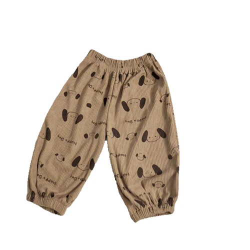 Children's Pants Unisex Corduroy Boys' and Girls' Casual Long Pants for Middle-Aged Children New Children's Clothing Spring and Autumn Harlequin Pants Trendy
