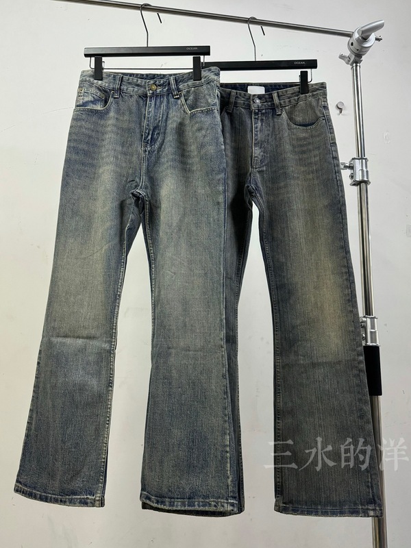 Just Needed! Haute Couture Week Bootcut Washed Distressed Bamboo Cotton Mud-Dyed Micro-Flared Jeans