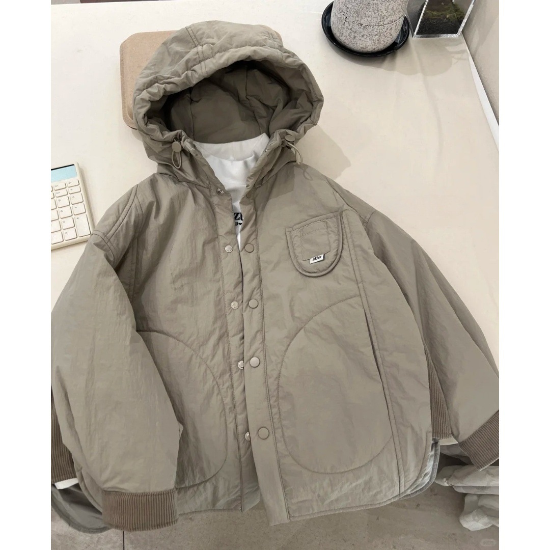 2025中大童新款羽绒棉服秋冬季加厚休闲连帽保暖外套韩版儿童棉衣