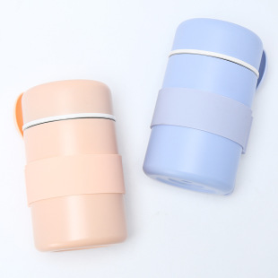 Manufacturer's Insulated Porridge Simmering Beaker Cross-Border Stainless Steel Double-Layer Vacuum Simmering Beaker 304 Simmering Lunch Box with Spoon
