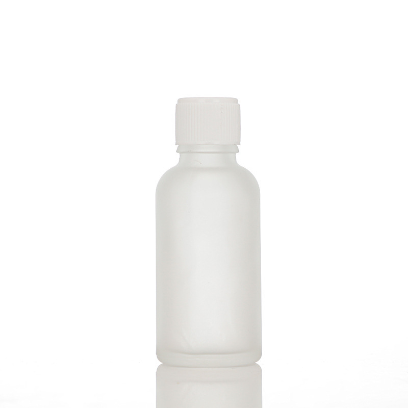 Botella de aceite esencial de vidrio transparente al por mayor botella vacía cabeza de caucho de arena cubierta botella de cosméticos 30ml botella de muestra pequeña image 14