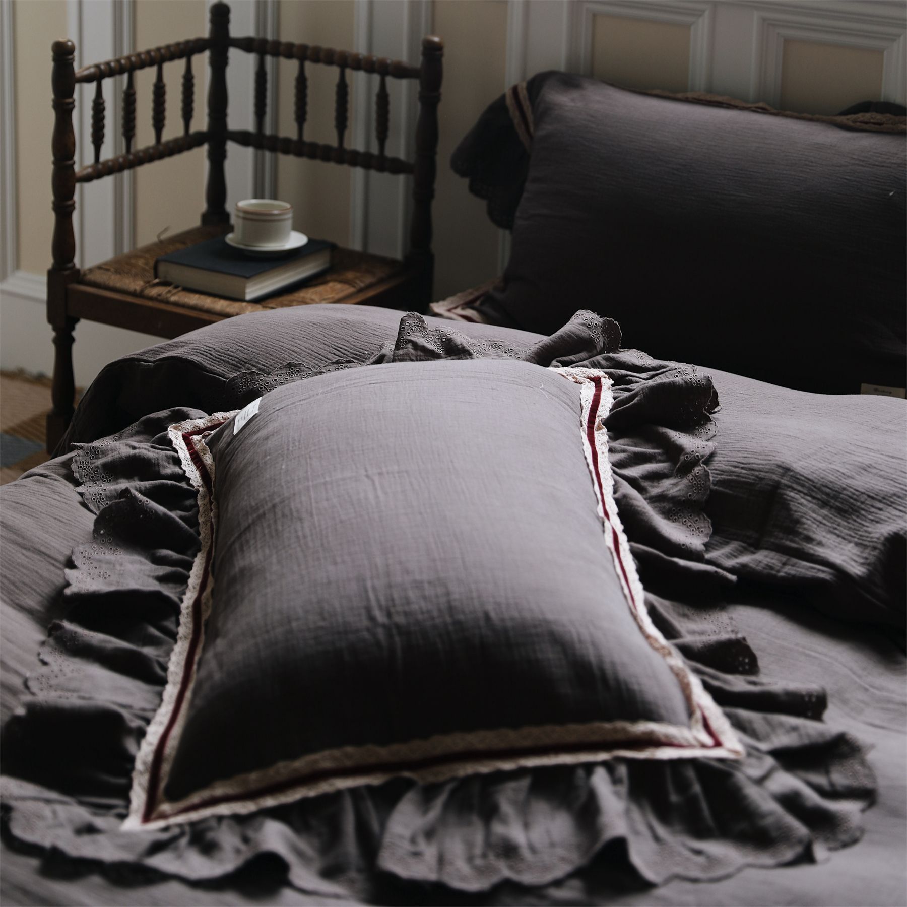 Set copripiumino 4 pezzi stile vintage boho in cotone lavato_voghion.com