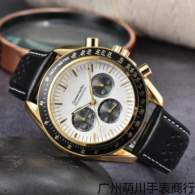 2022 Aliexpress Wish Men's Six-Pin High-Quality Chronograph Quartz Watch European Watch Manufacturer Wholesale