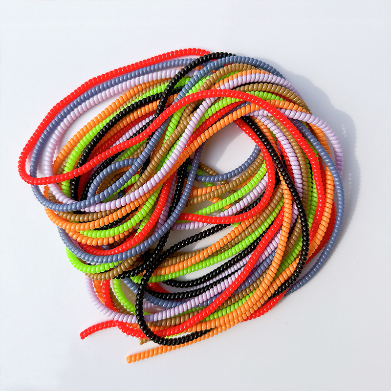 1.4 Cuerdas de protección de color sólido de 1,6 metros de cable de datos para línea de teléfono celular anti-ruptura cargador de cable de bobinado