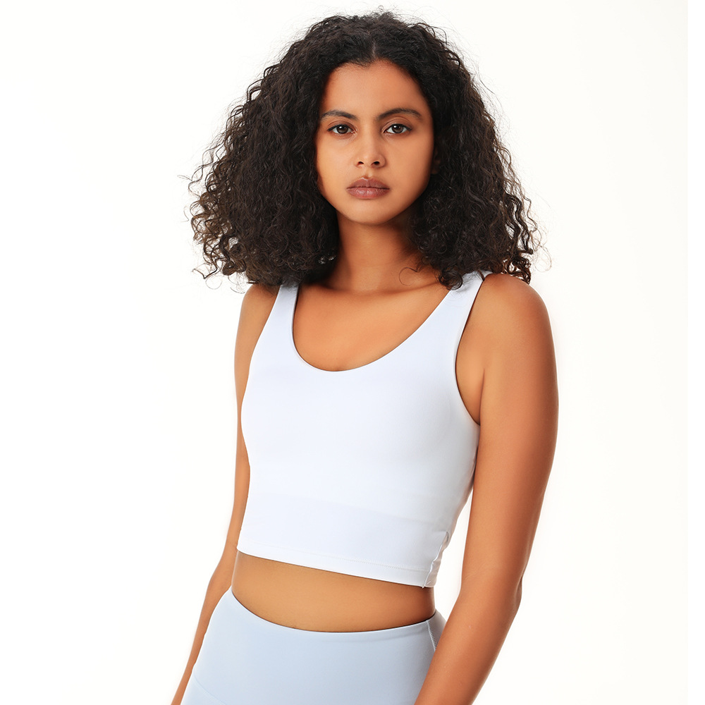 欧美性感交叉美背运动文胸女跑步健身防震内衣一体式瑜伽文胸上衣