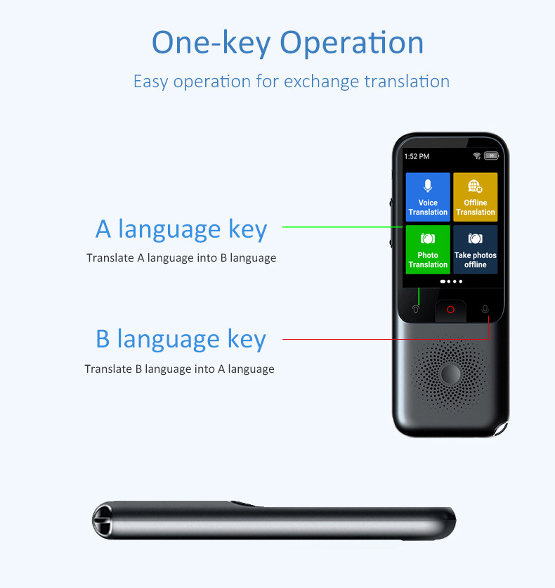 Traductor Inteligente de IA T11 para Comercio Exterior, Traducción de Fotos, Auriculares, Dispositivo de Traducción Simultánea Humana, de Fábrica