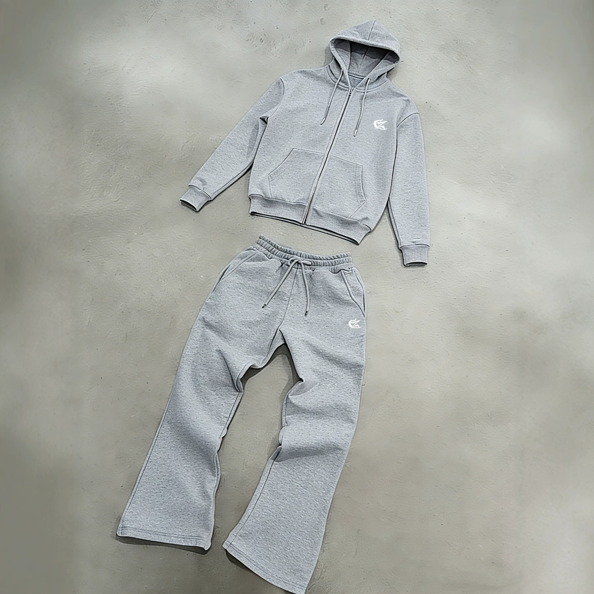 Vintage-Kapuzenpullover mit Print und Schlaghose für Herren – Unisex-Freizeitkleidung im Retro-Streetstyle_voghion.com