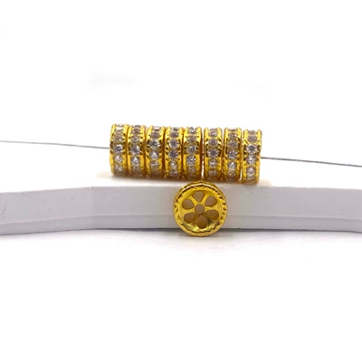 Zərgərlik ara hissələri – Silver Inlaid Zircon Plated 24K