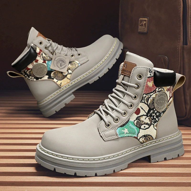 Высокие ботинки Мартин для мужчин, новая модель осень 2025, короткие ботинки в британском стиле, рабочая обувь для мужчин, обувь для пустыни и альпинизма для мужчин.