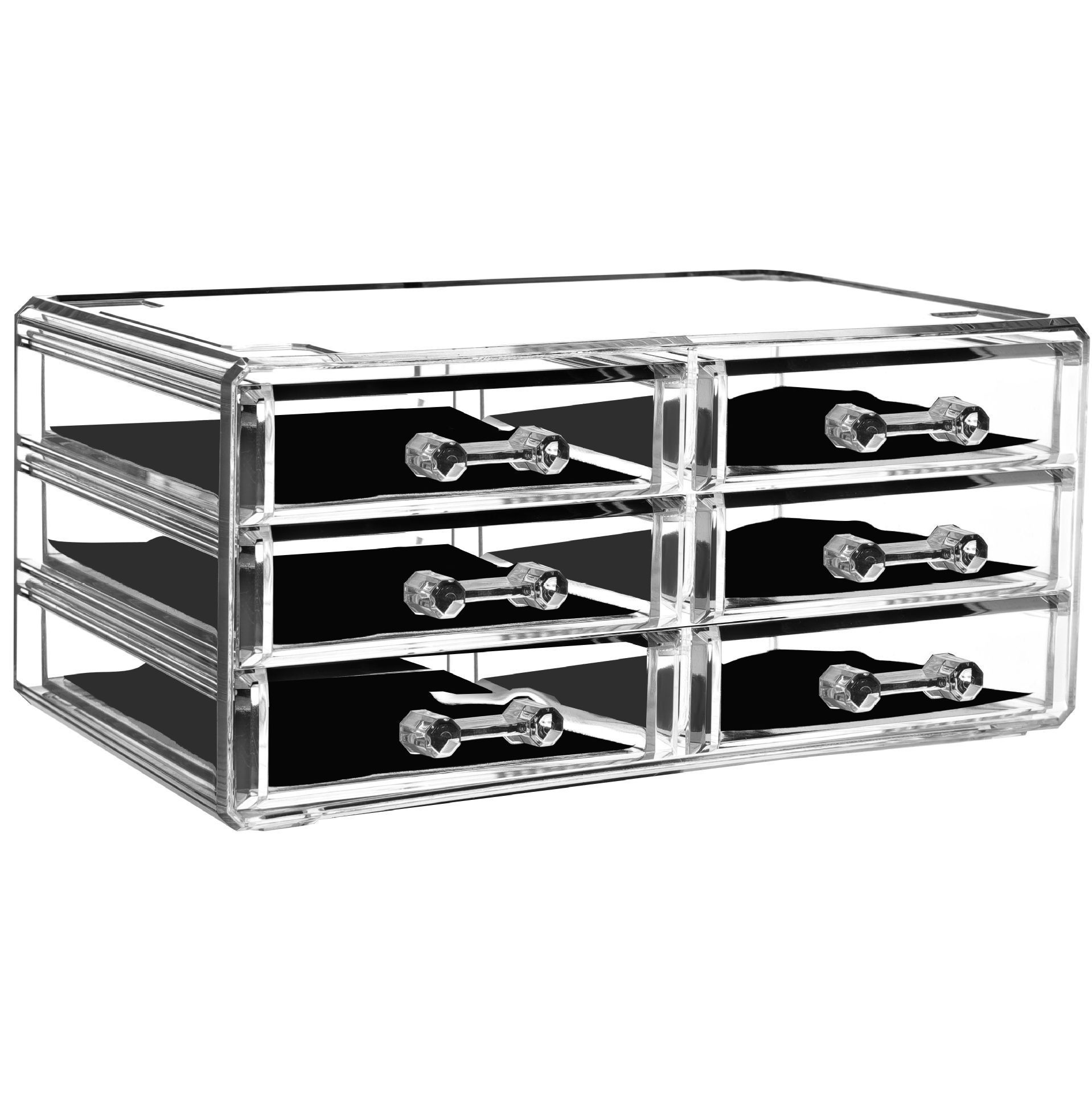 Caja de almacenamiento de cosméticos tipo cajón lujoso acrílico gabinete de almacenamiento de productos de cuidado de la piel con cubierta de gran capacidad estante de escritorio