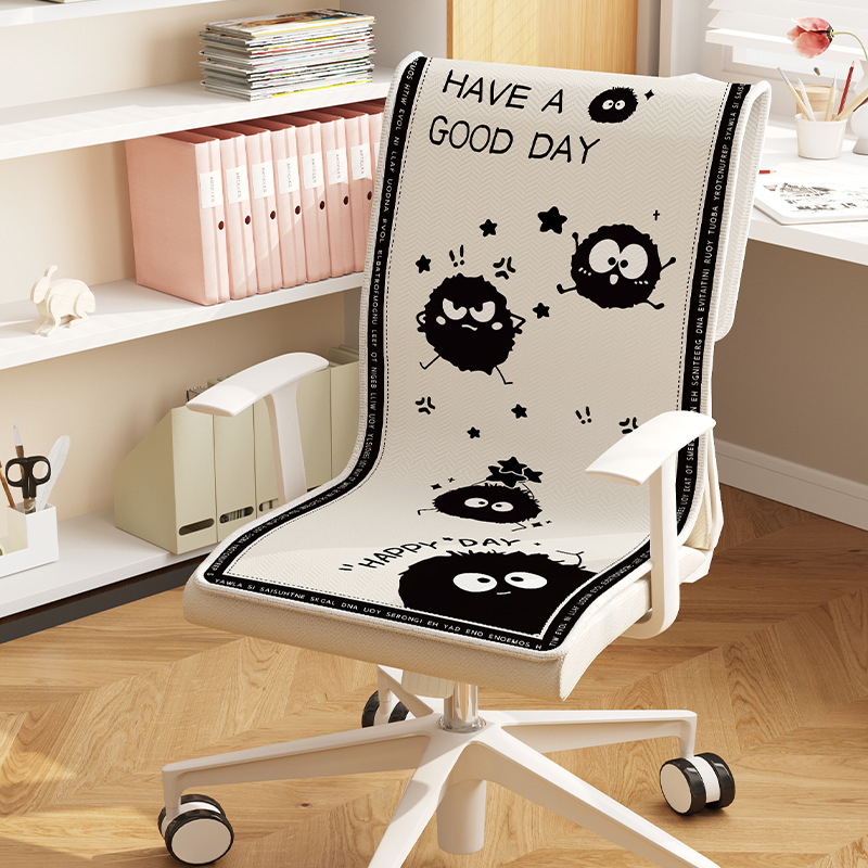 silla unida dormitorio antideslizante asiento cojín de asiento de oficina reclinable cojín de respaldo integral estudiantes lindos dibujos animados