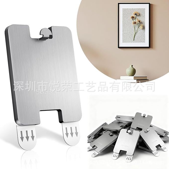 Stainless steel picture hanging hooks, no-drill required, special for wedding photos, picture frame photo fixing hooks, traceless nails Stainless steel picture hanging hooks, no-drill required, special for wedding photos, picture frame photo fixing hooks, traceless nails