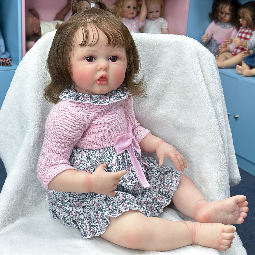 Muñecas transfronterizas de regeneración 60cm muñecas de bebé de goma muñecas de simulación de muñecas de un cabello