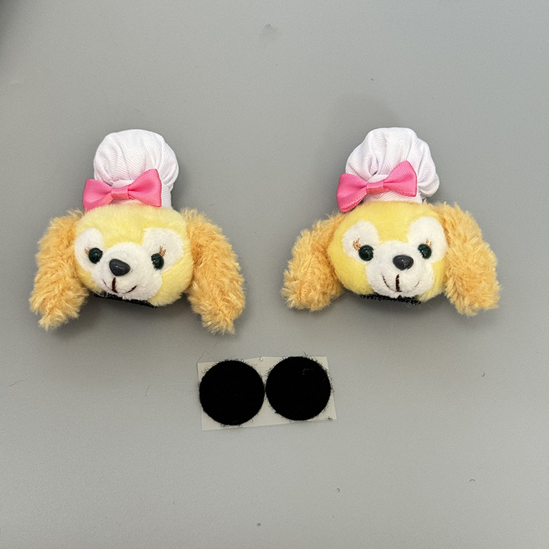 Electric car helmet decoration bear doll stickers rabbit ears motorcycle motorcycle helmet Velcro quick release wholesale