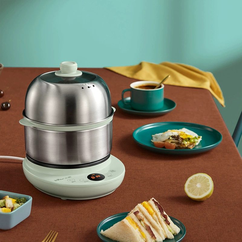 Яичная плита с медведем ZDQ-B14Y5 Бытовая небольшая двухслойная многофункциональная артефакт для завтрака из нержавеющей стали с автоматическим отключением питания