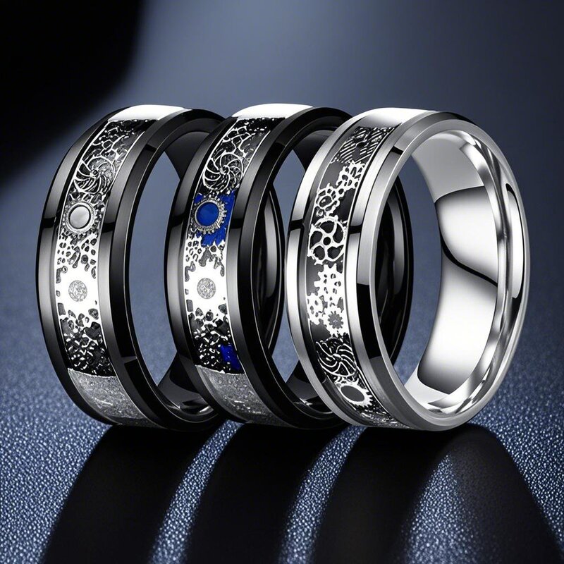 Amazon New Titanium Steel Ring Men's Trendy Men's Personality Gear Fashion Ring European and American Cross-border Jewelry Amazon New Titanium Steel Ring Men's Trendy Men's Personality Gear Fashion Ring European and American Cross-border Jewelry