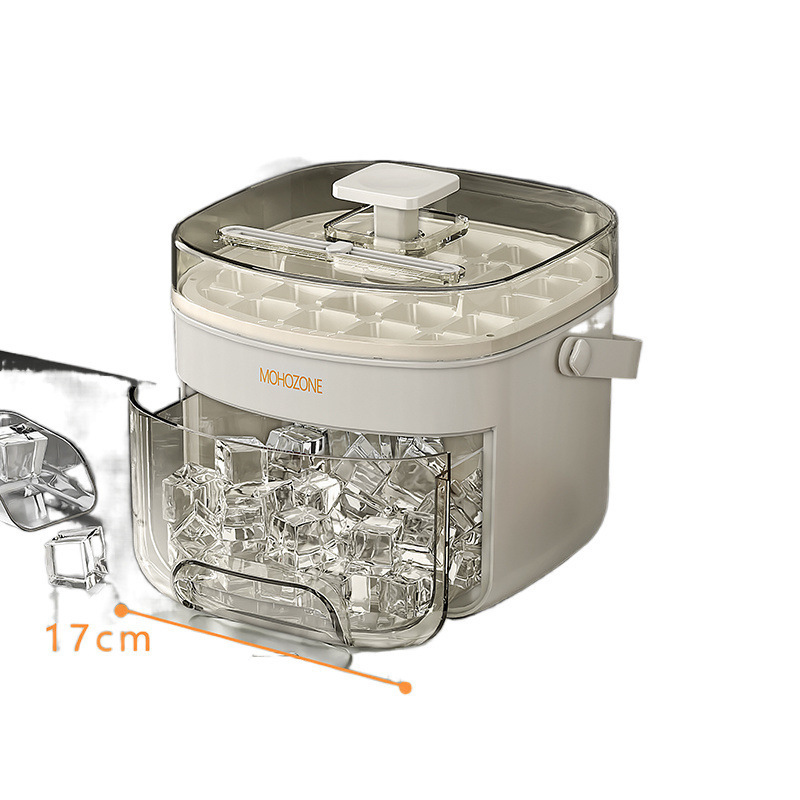 卸売製氷皿型バケツプッシュ式アイスキューブ型冷蔵庫冷凍アイスキューブ食品収納ボックス|undefined