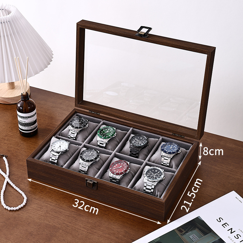 월넛그레인 내부 그레이 시계박스 [8비트]