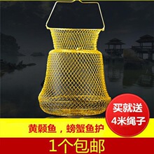 金属折叠钢丝网铁鱼护铁鱼篓防挂防咬渔网黄颡鱼螃蟹篓装鱼网兜