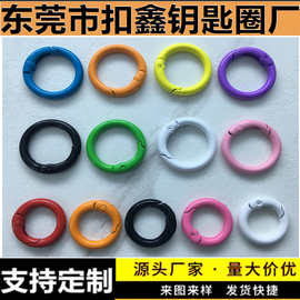 厂家批发喷烤漆彩色弹簧圈24mm开口圆圈快挂锌合金单圈20mm弹簧扣