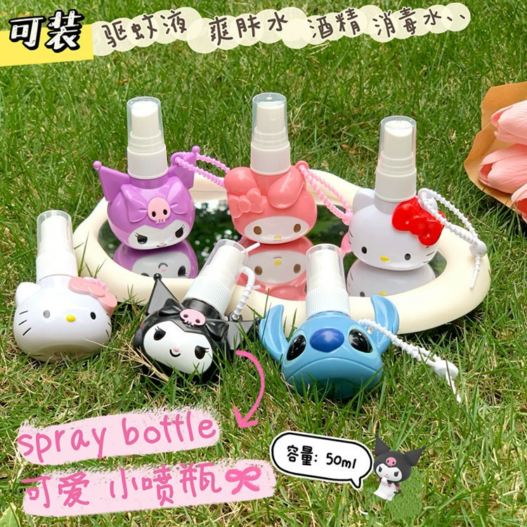 Милая бутылочка-спрей Куроми, маленькая бутылочка-спрей для дезинфицирующего средства, бутылочка-спрей для увлажнения с мелкодисперсным распылением, бутылочка для дозаправки жидкости от комаров
