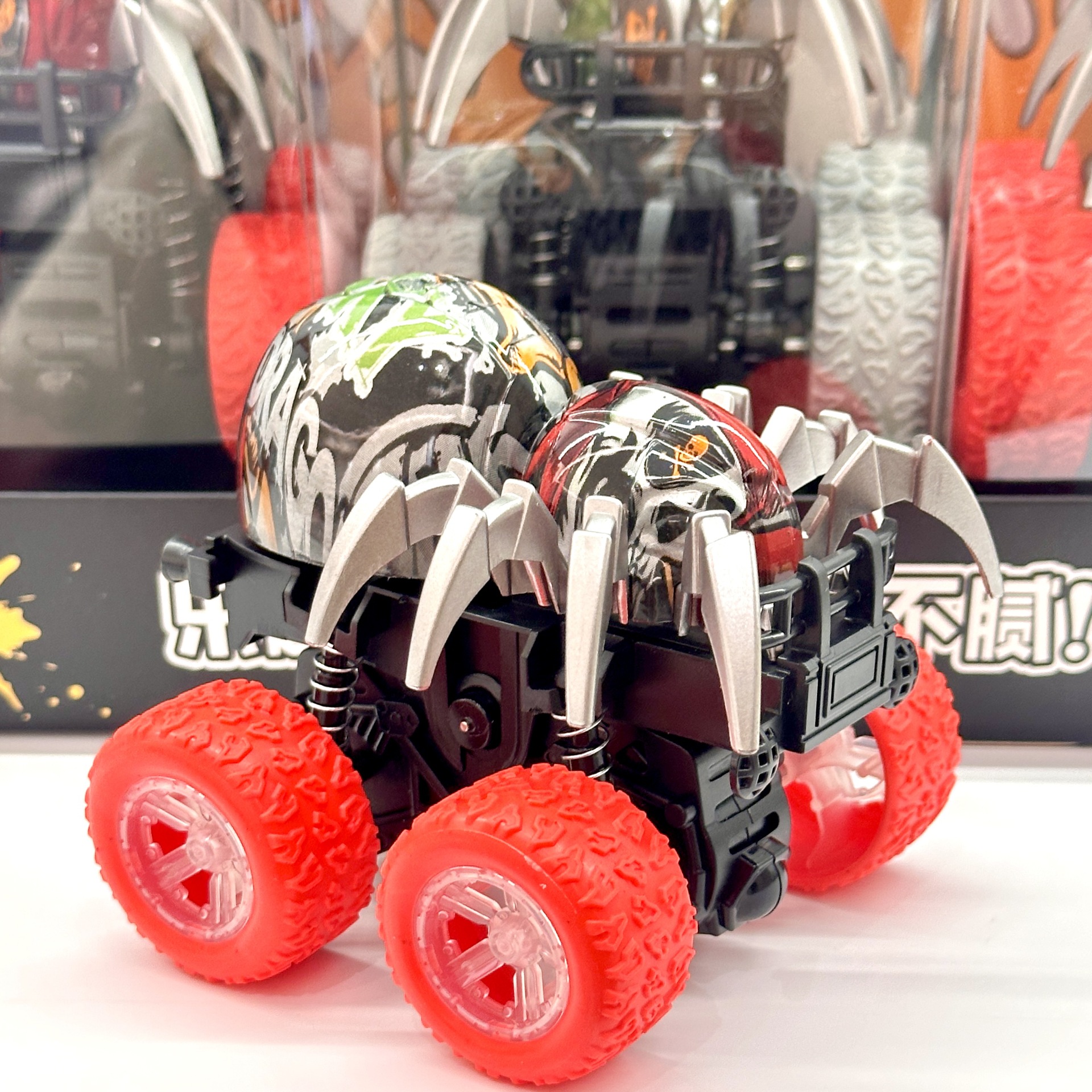 Seleccionado cuatro tracción araña inercia coche animal escalada juguetes volcado coche infantil puzzle simulación regalos de vacaciones