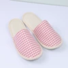 Upgraded Baotou Plaid Cotton Slippers Pink Style (Female Size 38)