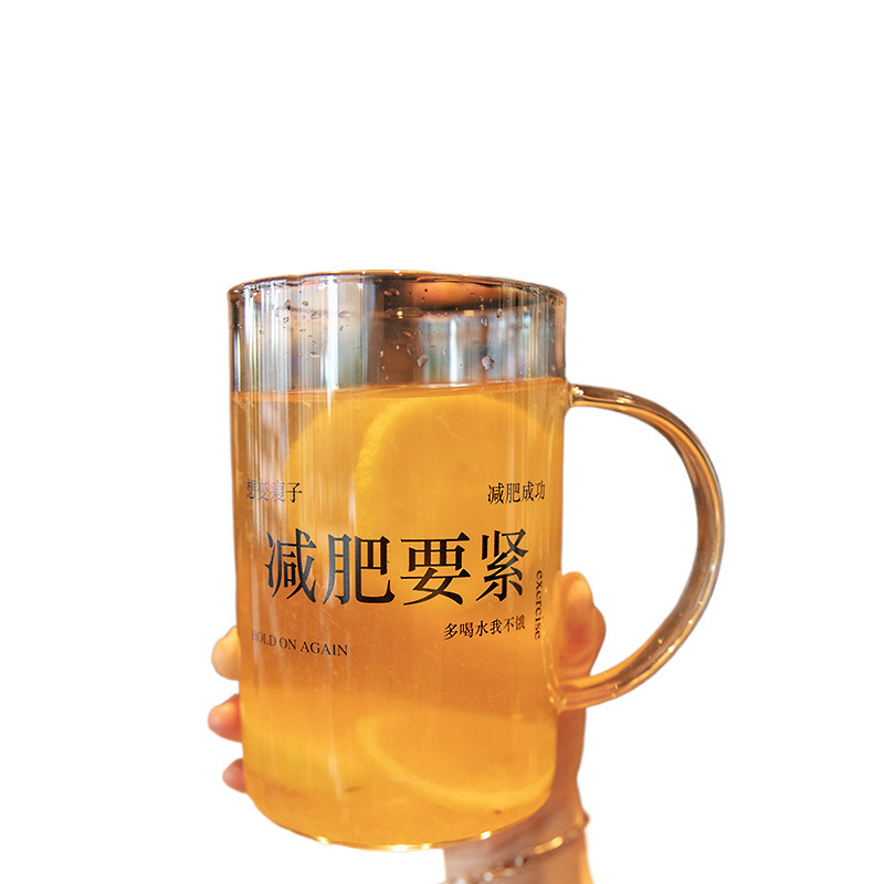 杯子耐高温办公室把手杯超大容量玻璃杯宿舍1L喝水杯高硼硅吸管杯|undefined