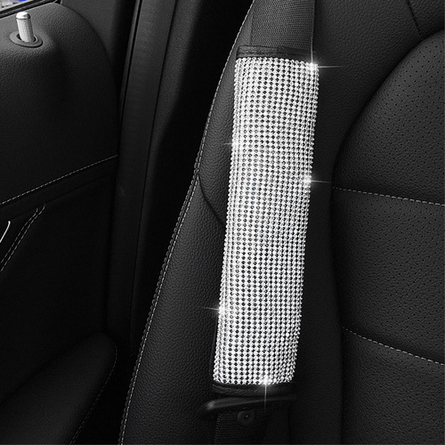 Car interior diamond-embellished emergency brake cover gear shift cover full diamond safety belt shoulder pad car handle pad rearview mirror cover