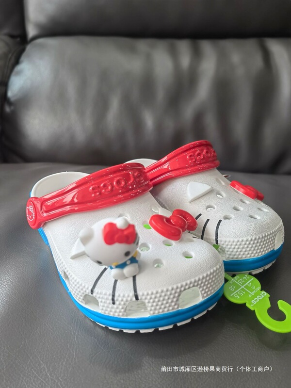 Hello Kt Cat Cross Collaboration Model Hello Kitty Clogs Parent-Child Non-Slip Beach Shoes Slippers