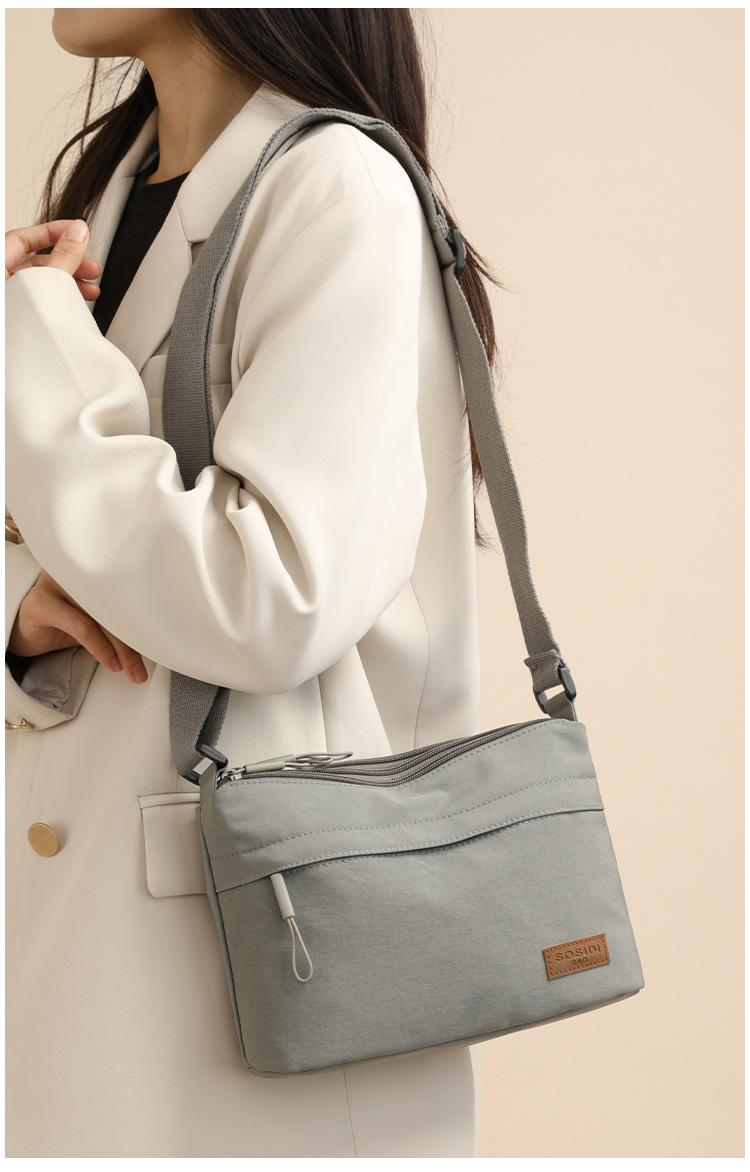 Semplice borsa a tracolla monospalla in nylon tinta unita per donna, modello 2024, multifunzionale, casual, impermeabile, portatile e alla moda._voghion.com
