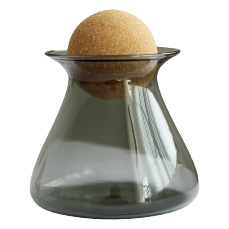 Frasco de almacenamiento de vidrio resistente al calor con tapón de corcho colorido, frasco sellado para té perfumado, frasco para té, granos, artículos de cocina, botella pequeña