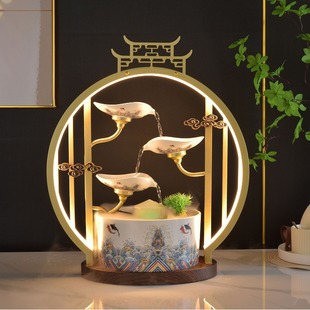 New Chinese-style Water Ornaments Circulating Water Wealth-making Living Room TV Cabinet Side Porch Model Room Decorations Advanced Sense
