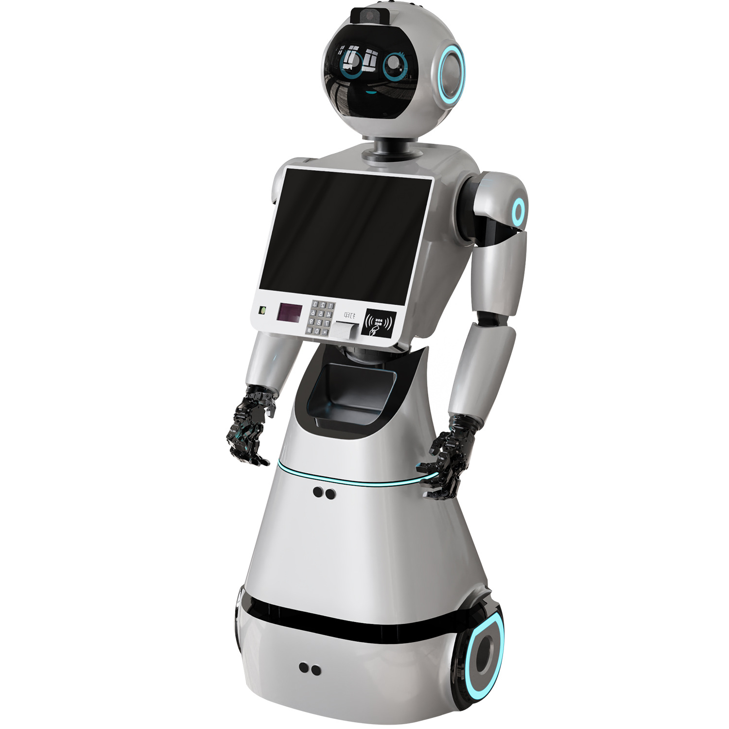 Salón de exposiciones Guía de explicación inteligente Robot de bienvenida Diálogo Guía de consulta Guía de compras Salón de construcción del partido del gobierno Entrega de alimentos y artículos de la escuela