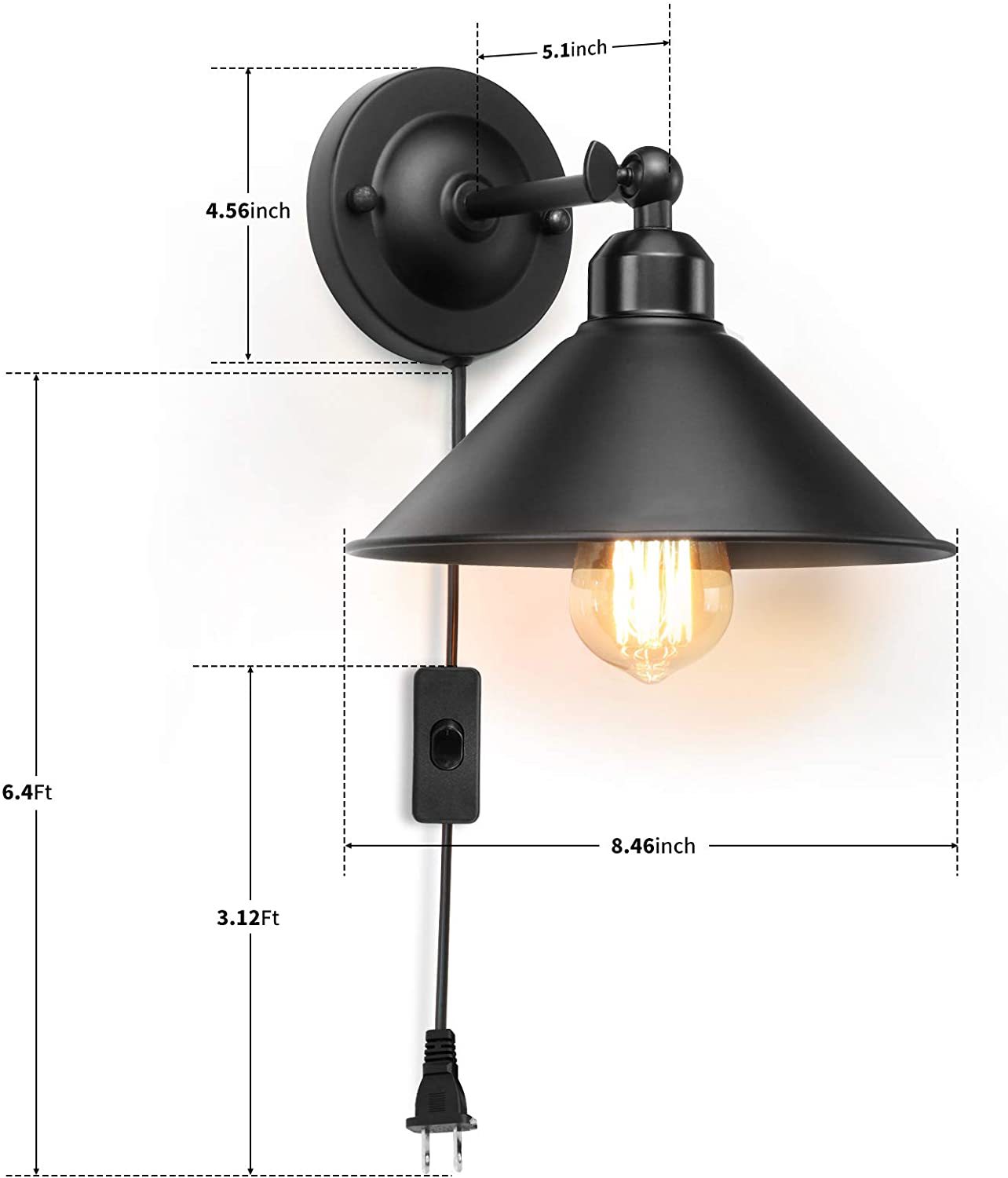 creative retro coffee sconce for bedroom for living room