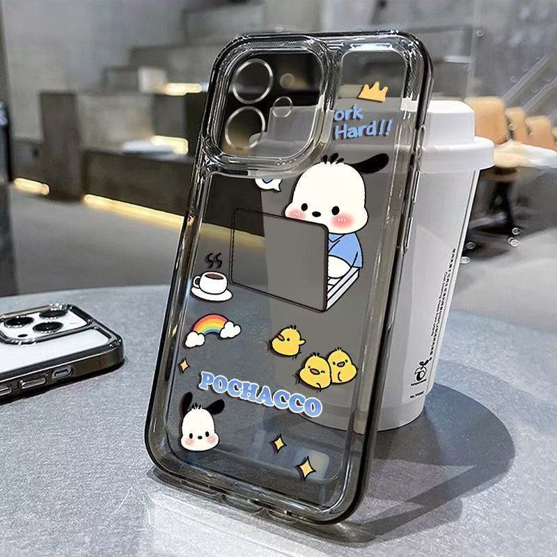 Pareja linda para iphone16promax funda para teléfono móvil transparente Apple 15 anti-caída 14pro dibujos animados 13/12