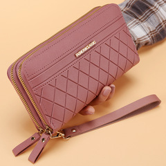 2021 New Women's Long Wallet Korean Style Simple Double Zipper Coin Purse Multiple Card Slots Wallet Card Holder
