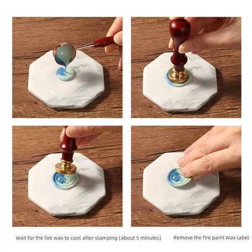 Marble-patterned coaster, ceramic seal mat, demolding tool for hot wax seals, wax-making accessory, stamping practice, and cooling process