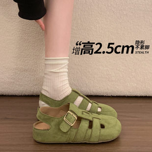 Boken Sandals Women's 2026 Summer New Hollow Breathable Baotou Roman Sandals Beach Crocs