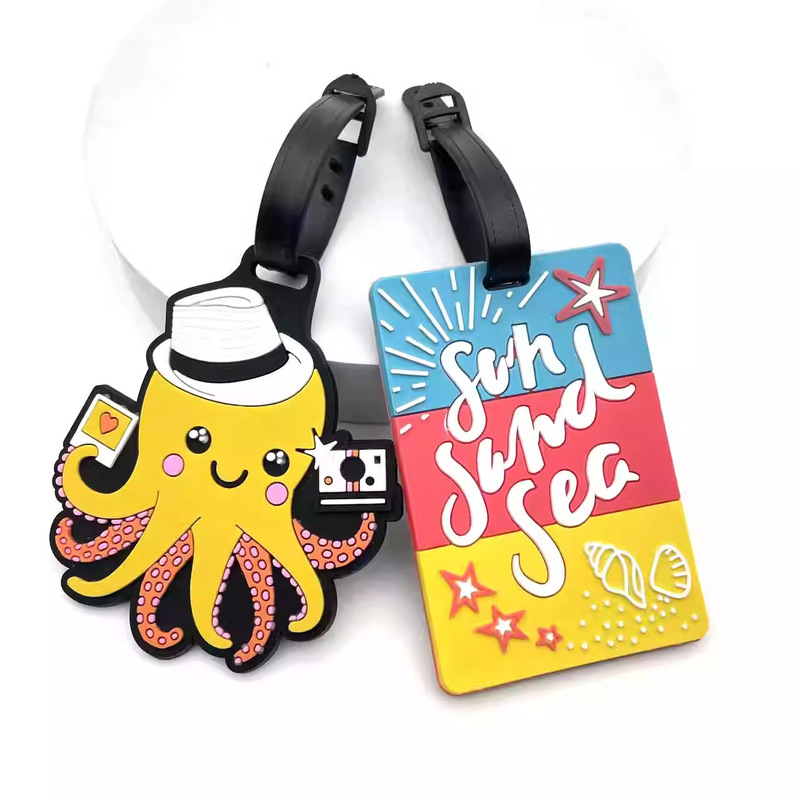 Cute Eight-Clawed Octopus Creative Cartoon Ocean Luggage Tag Travel Portable Airport Checked Luggage Anti-Loss Tag Cute Eight-Clawed Octopus Creative Cartoon Ocean Luggage Tag Travel Portable Airport Checked Luggage Anti-Loss Tag
