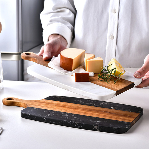 Amazon Marble Spliced ​​Acacia Wood Chopping Board Steak Western Food Fruit Chopping Board Cheese Cutting Board