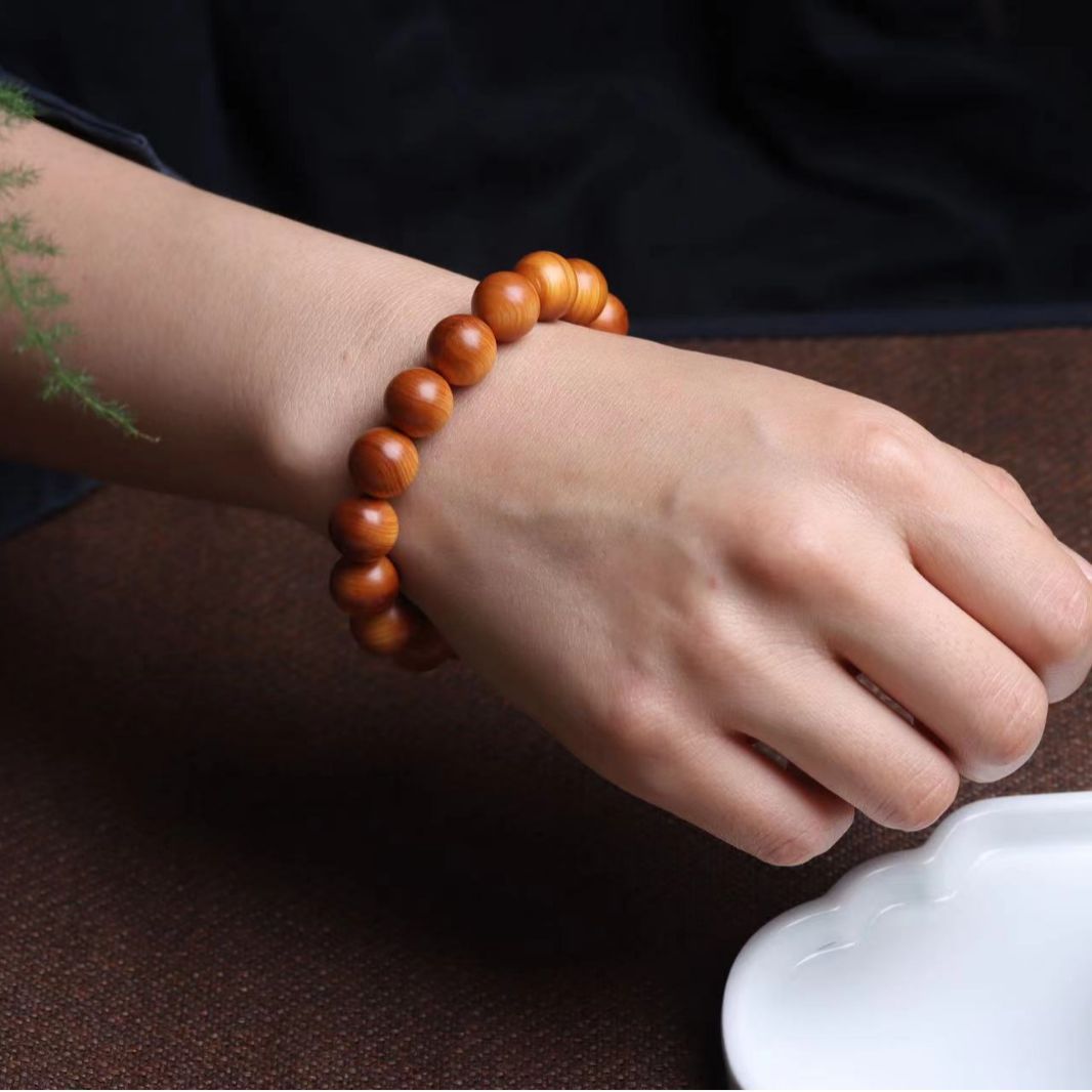 Taihang Aged Material Black Oil High Density Handstring 1.2 Thuja Handstring Water Wave Gentian Pattern Wood Craft Gift Wholesale