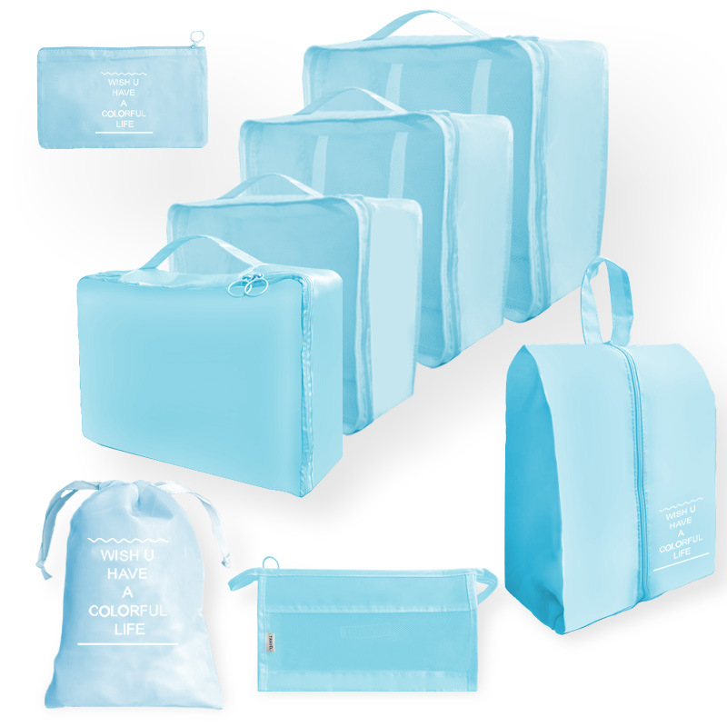Bolsa de almacenamiento de viaje traje de seis piezas de siete piezas de ocho piezas plegable bolsa de lavado bolsa de almacenamiento de ropa bolsa de viaje con cordón