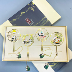 中国風琴棋書画パンダ文創記念品カスタム金属ブックマーク卸売りセット卒業シーズン学プレゼント