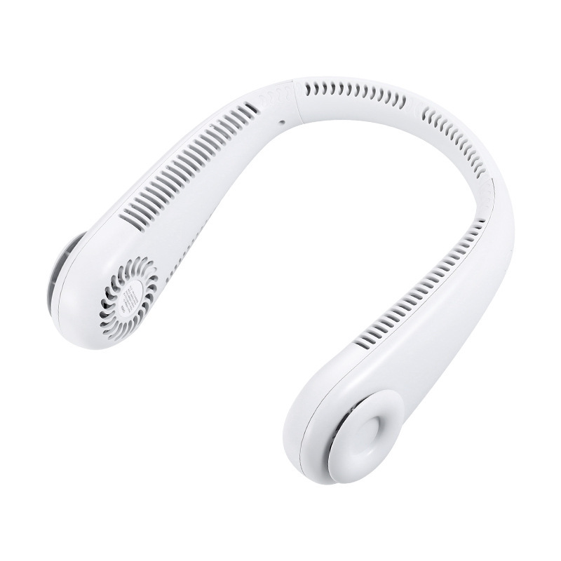 Fuente fábrica sin hojas ventilador de cuello colgante usb deportes portátiles ventilador de cuello colgante perezoso regalo de ventilador pequeño de cuello colgante