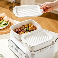 蒸し器専用ボウル、蒸し皿、焼き飯皿、電子レンジ専用陶器天板、オーブン長方形蒸し魚皿、焼き丼