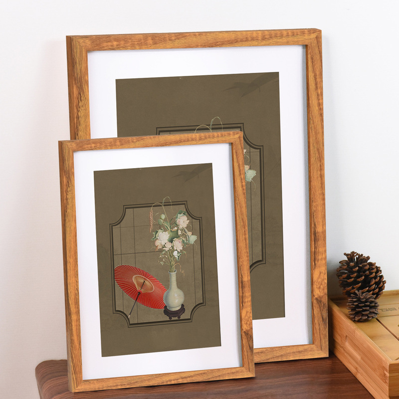 Jigsaw frame creative wood grain solid wood picture frame wall wholesale 28 inch 30 inch 4K8K studio exhibition calligraphy mounting frame